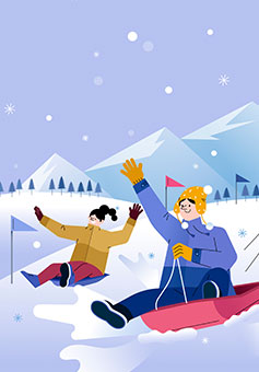 좌구산휴양랜드썰매장 일러스트 이미지