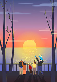 초평저수지 일러스트 이미지