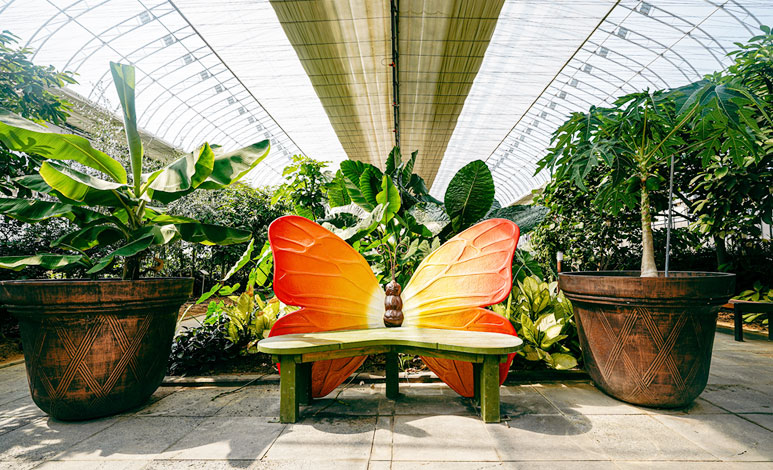 과일나라테마공원 내무의 나비장식 의자